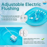 Pochik Electric Sitz Bath, Sitz Bath for Hemorrhoids, Sitz Bath for Toilet Seat, Postpartum Care, Automatic Flushing, Sits Bath Kit for Women, Collapsible, Wider Seating Area, Deeper Bowl(Ocean Blue)