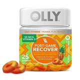 OLLY Post-Game Recover Workout Gummy Rings, Vitamin D, Turmeric, Electrolytes, Pineapple Punch Flavor - 25 Count