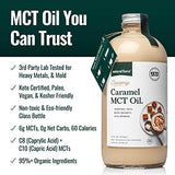 Natural Force Creamy Caramel MCT Oil – Non Dairy, Keto Certified, Emulsified MCTs for Low-Carb, Ketogenic Coffee, Smoothies, & Shakes - Mixes Instantly + No Blending Required – 16 Oz Glass Bottle