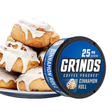 Grinds Coffee Pouches | 10 Cans of Cinnamon Roll | 18 Pouches Per Can | 1 Pouch eq. 1/4 Cup of Coffee (Cinnamon Roll)