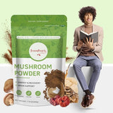 GREENPEOPLE Mushroom Powder - Mushrooms Supplement Blend for Coffee & Smoothies - Lions Mane, Turkey Tail, Reishi, Chaga, Shiitake, Cordyceps, Complex - 7.7oz Mushroom Supplement(78 Servings)