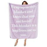 Bedsure Get Well Soon Gifts for Women - After Surgery Blanket with Inspirational Words Sympathy Gift for Elderly Adults Hug Soft Fleece Healing Blanket Purple 50x60 Inch