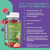 Noor Vitamins Halal Children Fiber Gummy with Prebiotic Plant Based Fiber; Sugar Free, Non-GMO, Gluten Free, Vegan Friendly Gelatin Free Halal Vitamins - 90 Count