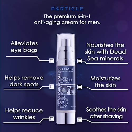 Particle Mens Face Cream - 6 in 1 Face Moisturizer - Eye Bags Treatment & Anti Aging Cream - Wrinkle & Dark Spots (Pack of 1 (1.7 oz.))