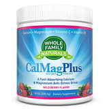 Calcium Magnesium Powder Supplement - CalMag Plus with Vitamin C & D3 - Gluten Free, Non GMO, Wild Berry Flavor - Natural Calm & Stress Relief Cal Mag Drink