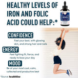 WINDSOR BOTANICALS Liquid Iron Supplement for Women Folic Acid, Vitamin C, Vegan