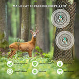 MAGIC CAT Deer Repellent Outdoor, 10 Pack Natural Peppermint Oil Deer and Rabbit Away Repellent for Plants Pet Family Safe, Deer Deterrent for Garden Yard Lawn Tree Protection