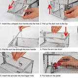 2-Pack Humane Rat Traps, Live Mouse Rat Cage Traps Catch and Release for Indoor Outdoor, Small Animals Traps, Easy to use,(10.6"x 5.5"x 4.5")