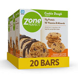 ZonePerfect Protein Bars | 11g Protein | 16 Vitamins & Minerals | Nutritious Snack Bar | Peanut Butter Chocolate Chip Cookie Dough | 20 Bars