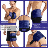 REVIX Ice Pack for Injuries Reusable Gel for Lower Back Pain Relief, Cold Packs for Back Shoulder, Hip, Wrap Around Entire Knee, Cold Compress Reduce Swelling, Bruises,16x9''