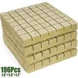 BIOMAND 1.5” Rockwool Starter Plugs for Hydroponics, Rockwool Grow Cubes, 4 Sheets of 49 Plugs, 196 Plugs Total