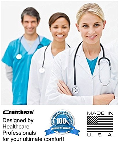 Crutcheze Premium USA Made Crutch Pad and Hand Grip Covers | Comfortable Underarm Padding Washable Breathable Moisture Wicking Orthopedic Products Accessories (Blue)