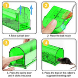 4 Pack 93 Holes Humane Mouse Traps Indoor for Home/Outdoor, Live Catch and Release Mice Traps, No Kill Mouse Catcher, Easy to Set and Reusable Humane Trap, Safe for Families and Pets