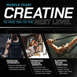 Muscle Feast Creapure Creatine Monohydrate Powder for Muscle Growth Nutritional_Supplement, Vegan Keto Friendly Gluten-Free Easy to Mix, Blue Ice Pop, 300g, 41.0 Servings (Pack of 1)