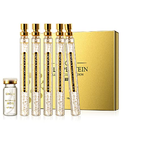 Instalift Protein Thread Lifting Set, Soluble Protein Thread and Nano Gold Essence Combination,Reverse Collagen Serum for Face, Smoothing Firming Skin Care (With 5 Essence +1 Protein Thread)