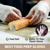 OKIAAS Disposable Gloves XL, Food Safe, Bulk of 200 Pcs|Latex and Powder-Free Clear Vinyl Gloves for Cleaning, Food Prep