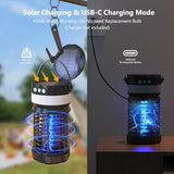 Solar Bug Zapper Outdoor,Cordless Rechargeable Mosquito Zapper, 4200V High Power,45000Hrs Working Life,IP66 Waterproof,Electric Fly Zapper Zapper for Outdoor Home Garden Patio Backyard (Blue-2)