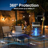 Solar Bug Zapper Outdoor,Cordless Rechargeable Mosquito Zapper, 4200V High Power,45000Hrs Working Life,IP66 Waterproof,Electric Fly Zapper Zapper for Outdoor Home Garden Patio Backyard (Blue-2)