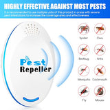 4pack Ultrasonic Pest Repellent Control pest Repeller Plug in Bug Repellent Indoor mice Spider Repellent for House Indoor Mouse Repellent Indoor Repel Flea,Rats,Roaches,Cockroaches,Fruit Fly,Rodent