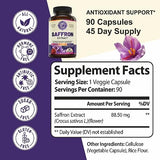 100% Pure Saffron Extract - Metabolism Booster & Natural Appetite Suppressant for Weight Loss. Saffron Mood Enhancer for Women & Men, Natural Diet Pills for Women & Men. USA Made, 90 Servings.