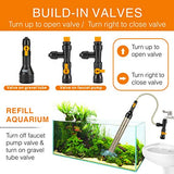 hygger Bucket-Free Aquarium Water Change Kit Fish Tank Auto Siphon Pump Gravel Cleaner Tube with Long Hose Water Changer Maintenance Tool 49-FEET