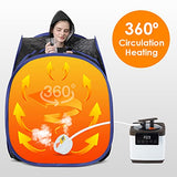 Smartmak Sauna Steamer Pot 2.6 L, Portable Steam Generator Set with Smart Touch Time & Tempreture Remote Control, 1000W Spa Machine with Herbal Box for Body Detox 110V US Plug- Wood Pattern