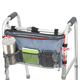Update Walker Bag Hand Free Storage Bag Walker Attachment Handicap Basket Pouch for Rollator, Wheelchair, Folding Walkers (Blue)