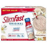 SlimFast Meal Replacement Shake, Original French Vanilla, 10g of Ready to Drink Protein for Weight Loss, 11 Fl. Oz Bottle, 8 Count