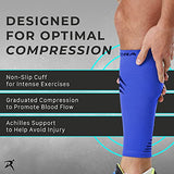 Rymora Leg Compression Sleeve, Calf Support Sleeves Legs Pain Relief for Men and Women, Comfortable and Secure Footless Socks for Fitness, Running, and Shin Splints – Black, X-Large (One Pair)