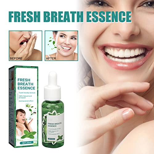 Oral Breath Serum, 2pcs Bad Breath Eliminating Serum 30ml Mint Purify Odor Herbal Extract Mild Portable Mouth Smell Removing Drop