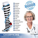 CHARMKING Compression Socks for Women & Men (8 Pairs) 15-20 mmHg Graduated Copper Support Socks are Best for Pregnant, Nurses - Boost Performance, Circulation, Knee High & Wide Calf (S/M, Multi 13)