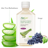 AloeCure USDA Organic Aloe Vera Juice Grape Flavor, Made Within 12 Hours of Harvest - Pure Aloe Juice Beverage, Natural Digestive & Immune Support, Support Balanced Stomach Acidity, 6 Bottles x 16.7oz
