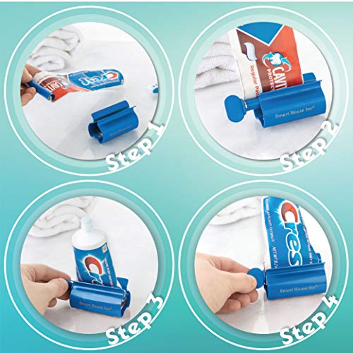 Toothpaste Squeezer Tube Roller Stainless Steel Tube Squeezer Rollers, Saves Toothpaste, Creams, Puts an end to Waste (Blue)