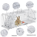 Meibangzz Animal Traps,Live Animal Trap for Cats,Rabbits, Squirrels,cat Trap for Stray Cats, Live Traps for Raccoons, Stainless Steel Foldable with Pedal Triggers (24 x 7 x 8 inches)