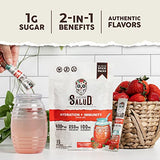 Salud 2-in-1 Hydration and Immunity Electrolytes Powder, Strawberry - 15 Servings, Fresa Agua Fresca Drink Mix, Elderberry, Dairy & Soy Free, Non-GMO, Gluten Free, Vegan, Low Calorie, 1g of Sugar