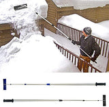 MTB Telescoping Snow Roof Rake, Black, with 21-ft Extension Aluminum Handle, 24.8 in X 6 in Poly Blade Rooftop Snow Removal Tool