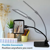 MagniPros See Things Differently 4X Magnifying Glass, Bright LEDs and Stand, Flexible Gooseneck Magnifying Desk Lamp, USB Fast Charge, for Reading Fine Print, Painting, Sewing, Crafts & Close Work