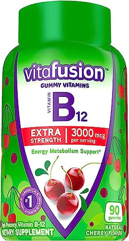 Vitafusion Extra Strength Vitamin B12 Gummy Vitamins for Energy Metabolism Support, Cherry Flavored, 45 Day Supply, 90 Count 2