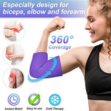 ComfiTECH Elbow Ice Pack for Tendonitis and Tennis Elbow Ice Pack Wrap Sleeve Cold Compression Golfers Arm Ice Pack for Injuries Reusable Gel Ice Wrap for Pain Relief (M Purple)