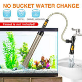 hygger Bucket-Free Aquarium Water Change Kit Fish Tank Auto Siphon Pump Gravel Cleaner Tube with Long Hose Water Changer Maintenance Tool 49-FEET