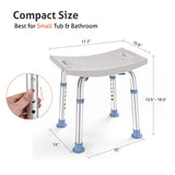 Delog Shower Stool 300lbs Bath Seat Chair for Inside Shower, Tool-Free Assembly Height Adjustable Bath Bench with Padded Seat for Seniors, Elderly, Disabled, Handicap and Injured