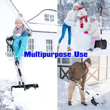 Snow Shovel, Snow Shovel for Driveway, Large Portable Ergonomic Snow Shovel with D-Grip Handle and Metal Blade Edge, 48-Inch Detachable Snow Shovel for Car, Truck, Garden, Camping