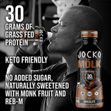 Jocko Mölk Chocolate Protein Shakes – Naturally Flavored Protein Drinks, KETO Friendly, No Added Sugar, 30g Grass Fed Protein - Ready to Drink, 12 FL Oz, 12pk, Liquid