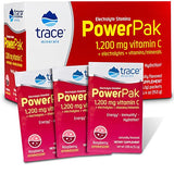 Trace Minerals | Power Pak Electrolyte Powder Packets | 1200 mg Vitamin C, Zinc, Magnesium | Boost Immunity, Hydration and Natural Energy | Raspberry | 30 Packets