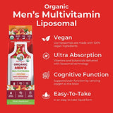 Multivitamin for Men | USDA Organic | Sugar Free Mens Multivitamin Liposomal | Liquid Vitamins for Men | Immune Support Supplement & Overall Wellness | Vegan | 14-0.5 Fl Oz Pouches