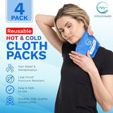 Reusable Hot and Cold Gel Ice Packs for Injuries | Cold Compress, Gel Ice Packs, 10.5 in Long x 5 in Wide | 4 Pack Blue