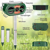 Solar Powered Ultrasonic Animal Repeller with Motion Sensor - Effective Squirrel, Dog, and Cat Deterrent for Yard, Garden, and Farm