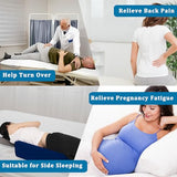 Jacobable Bed Wedge Pillow for Side Sleeping Sponge Filled Body Positioning Triangle Pillow Suitable for Pregnancy and Surgery Prevent Bed Sore for Leg and Back Support with Pillow Case (Dark Blue)