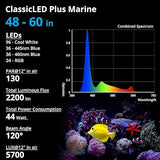 NICREW 48W Saltwater Aquarium Light, Marine LED Reef Light for Corals, Programmable Timer Controller, 48 to 60-Inch