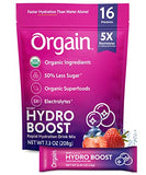 Orgain Organic Hydration Packets, Electrolytes Powder - Berry Hydro Boost with Superfoods, Gluten-Free, Soy Free, Vegan, Non GMO, Less Sugar than Sports Drinks, Travel Packets, 16 Count